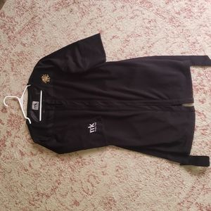 Mary Kay beauty coat- size small- front zip- belt and pockets